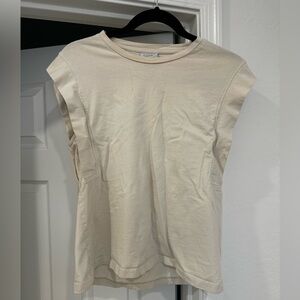 Womens aware by vero moda beige cap sleeve top size medium